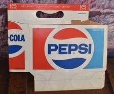 Vintage Pepsi 8 16 Oz Bottle Cardboard Carton Carrier Case