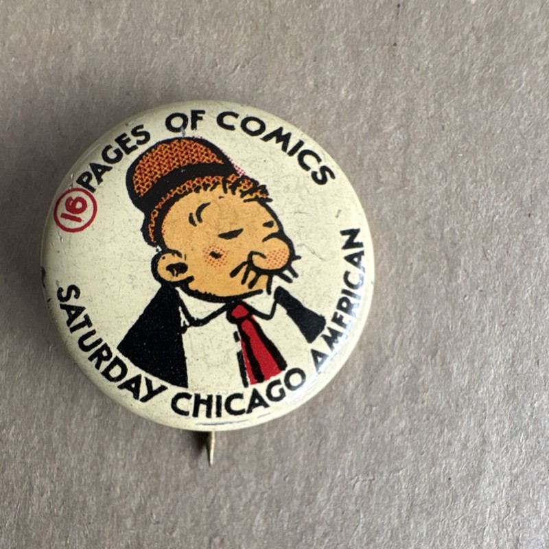 “Wimpy”Saturday Chicago American 16 Pages Comics Pinback Green Duck  1930s/40s