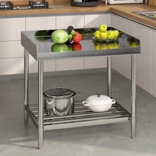 GAOMON 36 x 30 Inch Steel Work Table, Prep Heavy-Duty Steel Kitchen Island