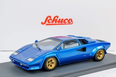 Schuco 1979 Lamborghini Countach LP400S Blue w/ Gold Wheels 1:18 18U00025