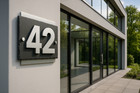 3D Hausnummer Schiefer Edelstahl Design Hausnummernschild Zahlen Schieferplatte