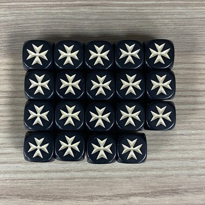 19 BLACK TEMPLARS DICE WARHAMMER 40,000 D6 SPACE MARINES GAMES WORKSHOP 40K