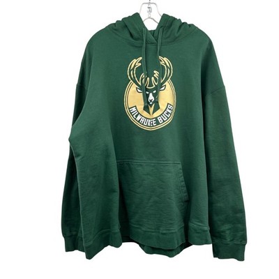 Fanatics Mens Milwaukee Bucks Hoodie Pullover Green/Multi Size 3XL