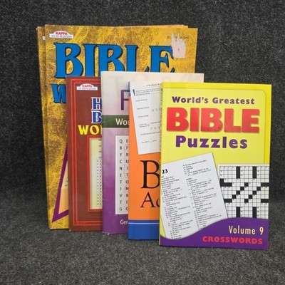 Lot Of 8 Bible Word Find, Crossword , Acrostics Activities Books. Christian 