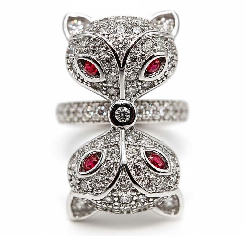 Fox Face 2CT Fire Garnet 925 Solid Genuine Sterling Silver Ring Jewelry Sz 8