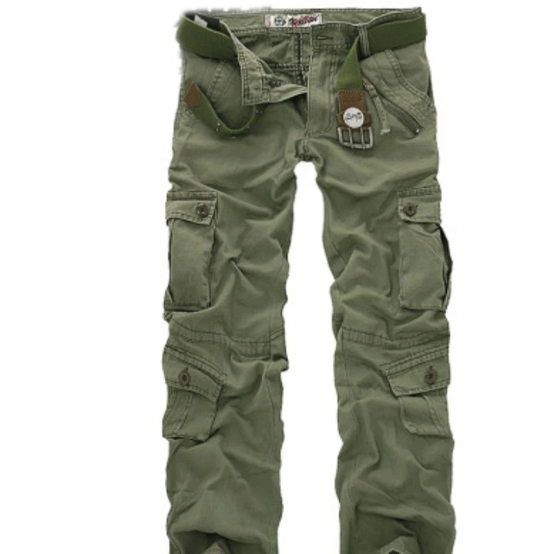 Mens Army Cargo Combat Military Trousers Pants Slacks Multi Pockets Casual Work