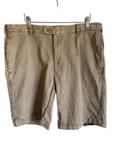 Peter Millar Size 36 Flat Front Chino Khaki Shorts