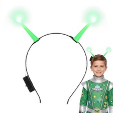 Light up Alien Headband, Funny Martian Antenna Headbands Lightweight Glowing ...