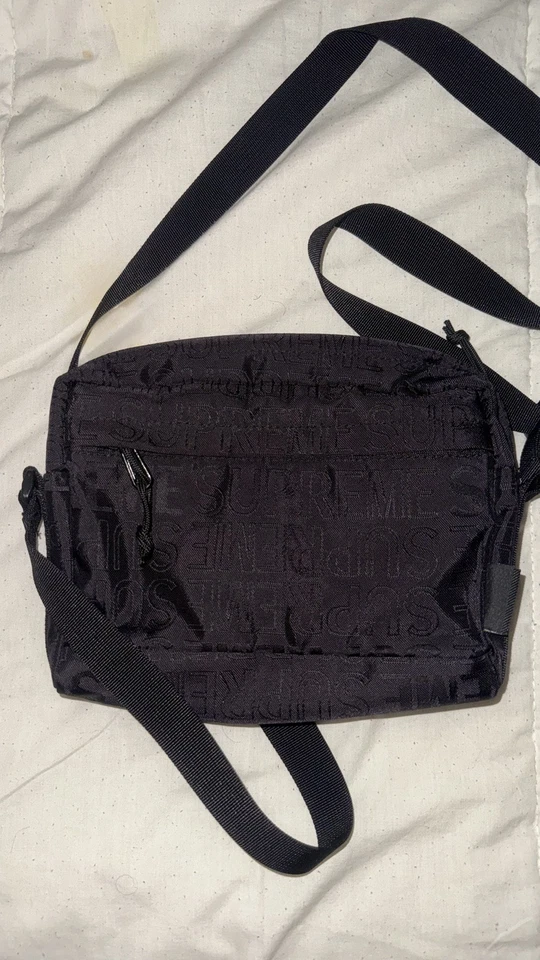 Bolso de hombro negro SUPREME SS19 bolsa de mensajero para hombre/mujer Foto 2 de 3