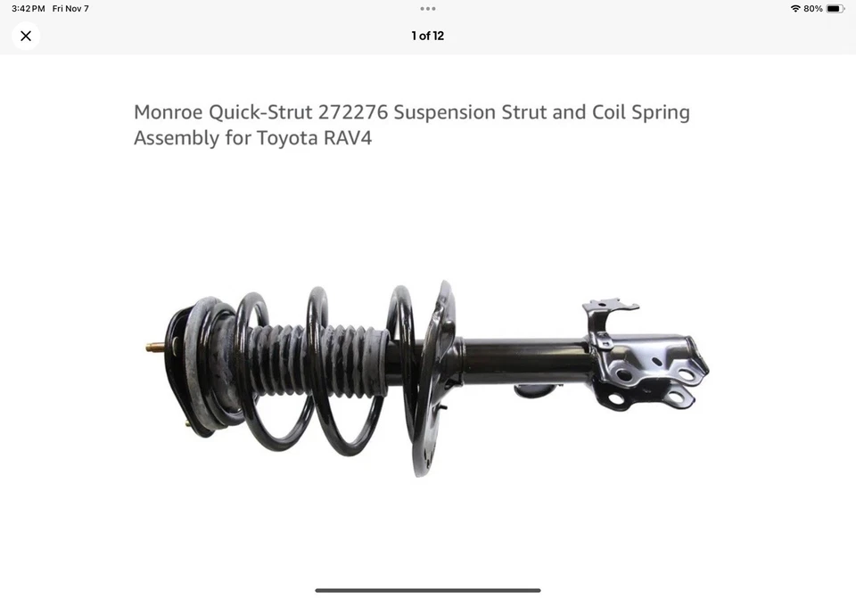 Monroe Quick-Struts para Toyota RAV4 2006-2012 PN 172275 y 172176 Foto 2 de 3