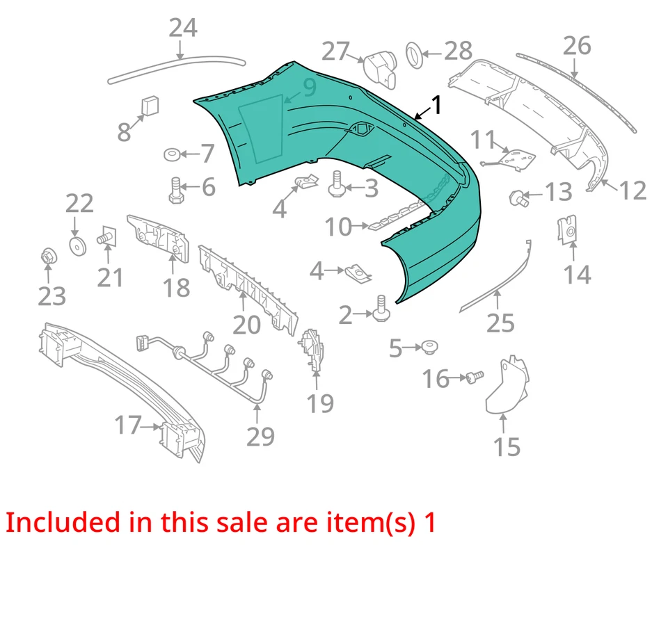 Conjunto de parachoques trasero sin estacionamiento negro OE arañazos para Mercedes Benz 2008-2011 Foto 4 de 4