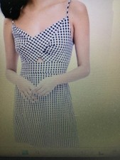 Loft Gingham Mini Cami Dress Black & White Checkered Picnic Sundress Retro NEW 6