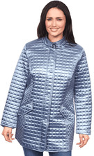Silvery Blue Plus Size Semi Quilted Jacket David Barry Size 26