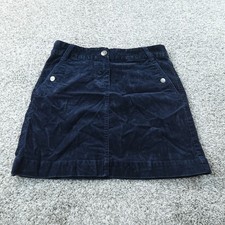 VTG J Crew Skirt Womens 4 Blue Corduroy Cord Mini A Line Stretch Preppy Y2K 00s