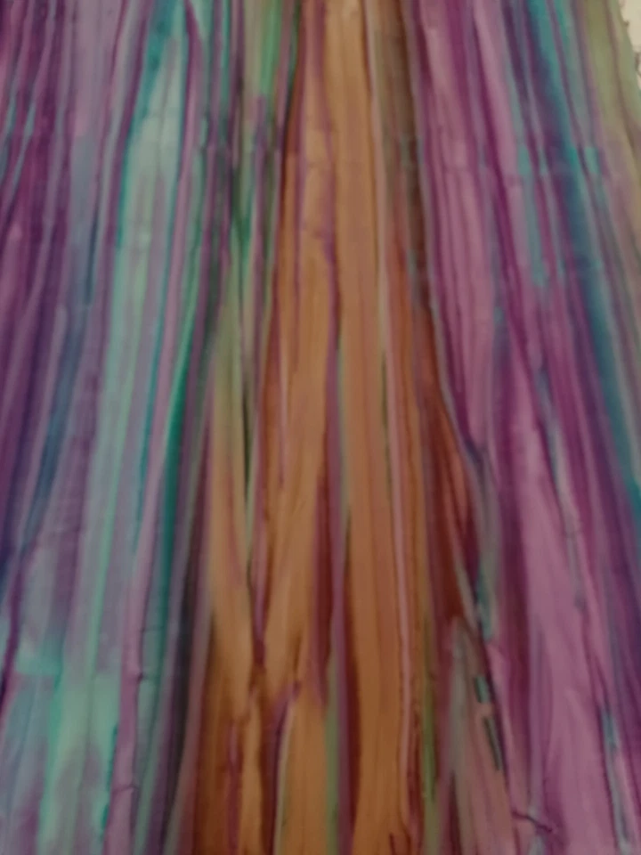 Purple/Tan/Aqua Batic Fabric, 40 x 22", for Quilting, Sewing, Crafts - Image 2 of 3