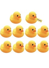 10Pcs Mold Free Yellow Rubber Ducks Waterproof Bath Duck Toys for Toddlers Boys