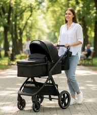 Kinderwagen Set 3in1 Schwarz All In One