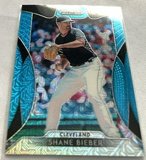 2019 Prizm Baseball Shane Bieber Cleveland Indians Blue Mojo Prizm #74 #d 399
