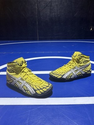 ASIC Dan Gable 1 Wrestling Shoe ~ Size 9.5 🟡⚫️ Rare Retro Vintage