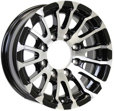 2-pack Aluminum Trailer Wheel 16x6 16 Inch 8 Lug Avalanche Machined Black