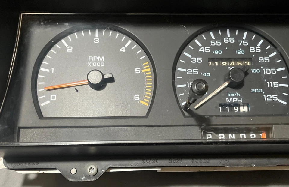 1989-1993 Dodge Dakota caminhão painel de instrumentos 56003412 velocímetro 125 fabricante de equipamento original OEM - Imagem 4 de 4