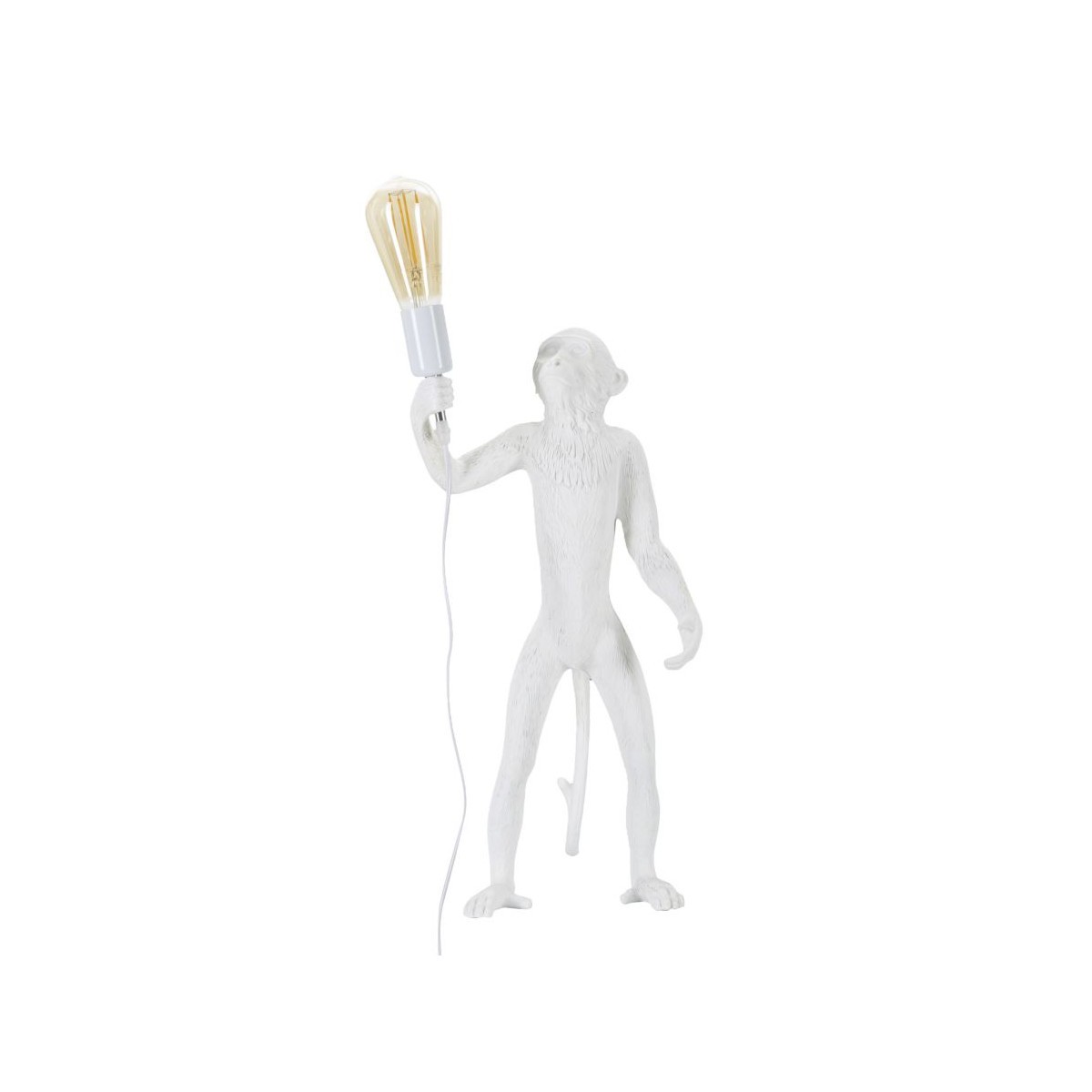 Lampe singe résine blanc 55cm luminaire décoratif salon chambre