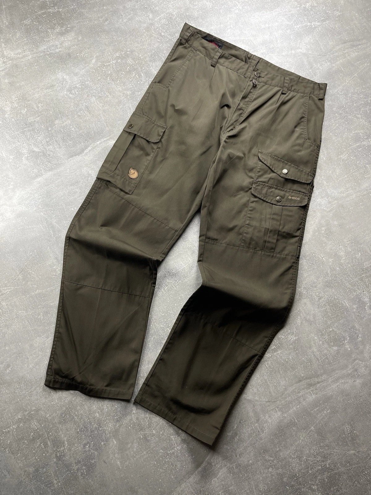 Fjällräven G1000 Vintage Outdoor Cargo Pants Olive Green Size 54
