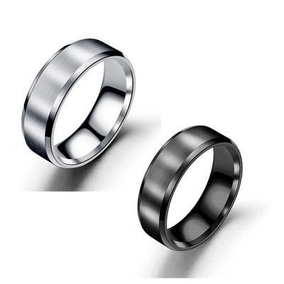 Unisex Edelstahlring Bandring Partnerring Verlobungsring Ehering mattiert