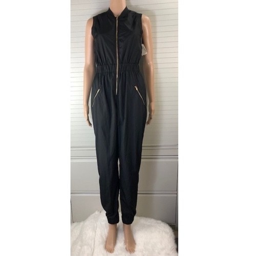 KTOO Women Sleeveless Aviator Jumpsuit Black Romper NWT Size M - Picture 11 of 12