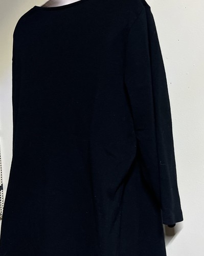 Women's Karen Scott Pull Over Shirt Size XXL 3/4 Sleeve Black VNeck - Picture 7 of 8