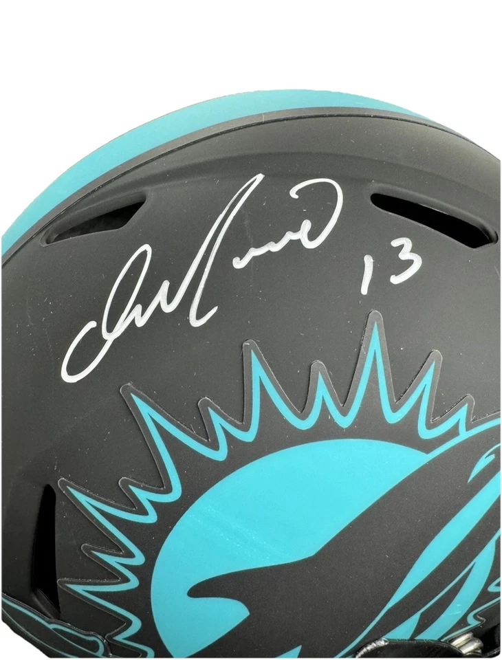 Casco de velocidad Schwartz firmado por Dan Marino Miami Dolphins Eclipse tamaño completo certificado de autenticidad Foto 2 de 4