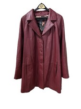 Vintage Women  s Centigrade leather jacket Burgundy 3/4 Length Floral Lining