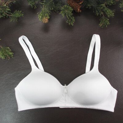 Vanity Fair Bra 36B White Padded Wireless Adjustable Clasp Back