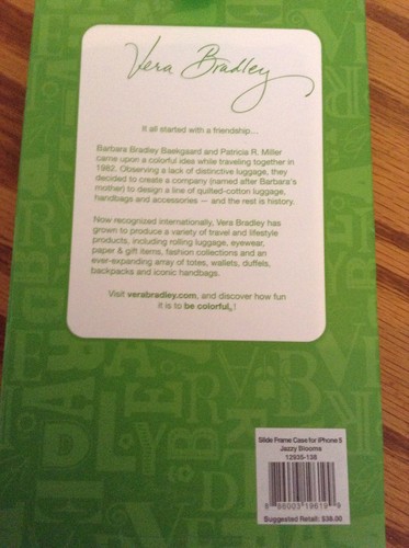 NIB Vera Bradley Slide Case For iPhone 5 - Picture 2 of 3