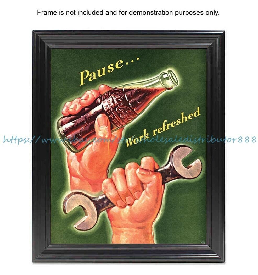 1942 WW2 Coca-Cola propaganda war poster 8x10 print vintage decor