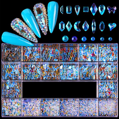 1 Caja Arte en Uñas Estrás Decoraciones Set Cristal Uñas Dijes Diamante Hágalo Usted Mismo Uñas - Imagen 17 de 18