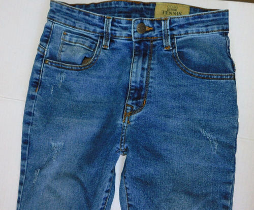 Boys Blue Jeans Size 12 Slim Denim Vintage Denim Tennis Trading Company - Picture 2 of 10