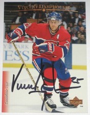 VINCENT DAMPHOUSSE SIGNED UPPER DECK MONTREAL CANADIENS CARD AUTOGRAPH AUTO!!