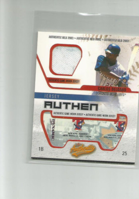 2003 FLEER AUTHENTIX GAME JERSEY #CD CARLOS DELGADO   E128B