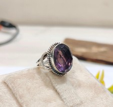 Amethyst Ring 925 Sterling Silver Handmade Designer ring Gift For her Size 5 A47