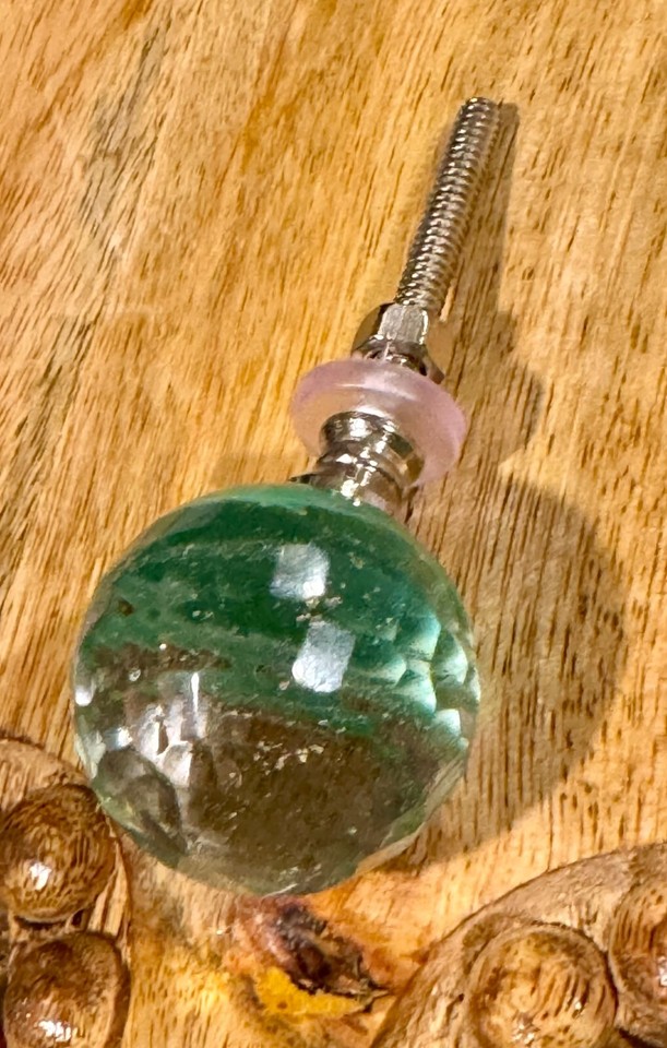 Round Furniture Glass Knob hardware Seafoam VTGGreen Door