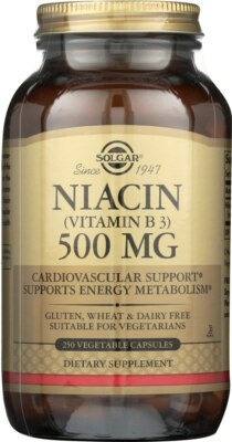 Solgar Niacin Vitamin B3 500mg 250 Vegetable Capsules