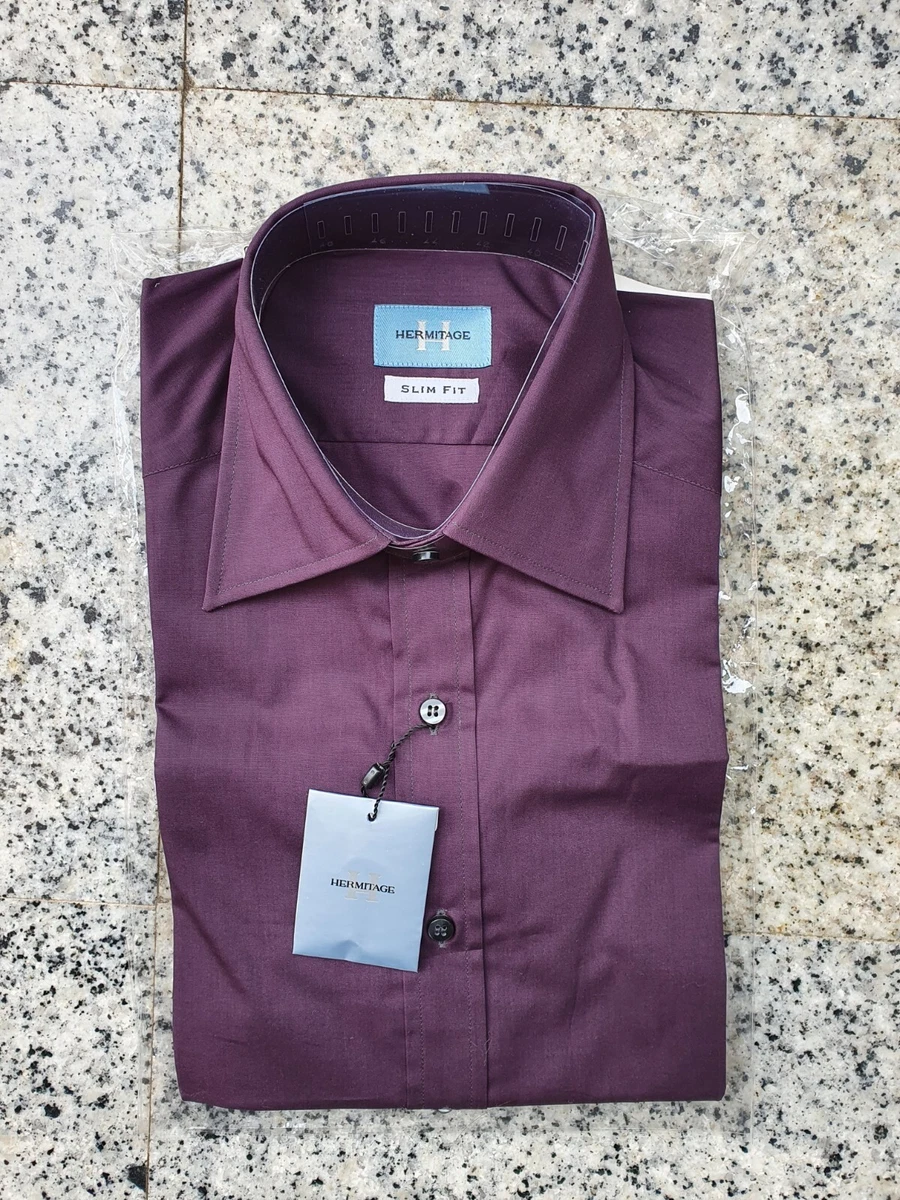 Camicia Uomo A Righe Viola E Bianco - Maniche Lunghe Con Bottoni, Tessuto Elasticizzato Misto Cotone, Casual Classica, Taglia XX-Large (Cina XXL) - 2