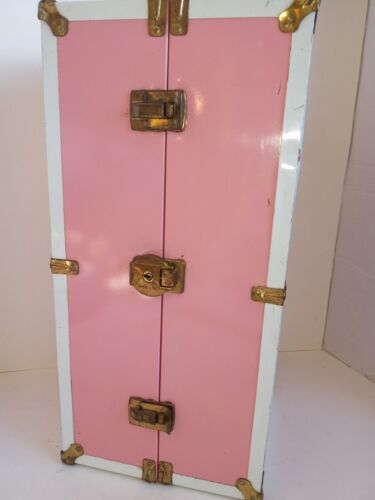 Vintage 60er Jahre Hartschalenkoffer rosa Puppe Dampfgarer Koffer 18 Zoll - Bild 2 von 15