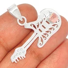 Gitar - Natural Rose Quartz - Madagascar 925 Silver Pendant Jewelry CP9872
