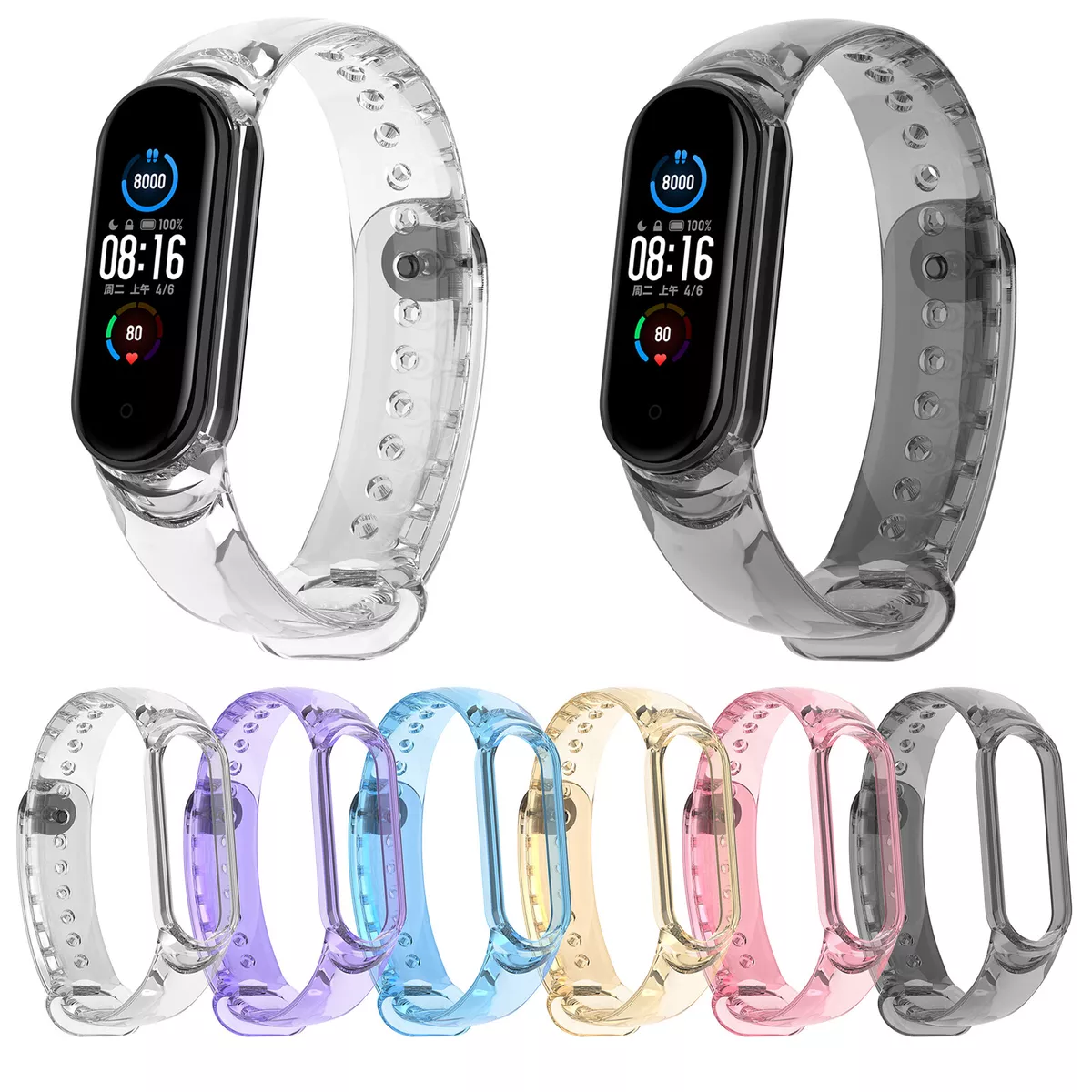 Soft TPU Watch Strap Band Sunlight Color Changing for Mi Band 3 Mi