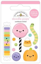 Doodlebug Stickers Doodle-Pop 3D Hello Sugar Candy Corn Worm Pumpkin Sucker Dots