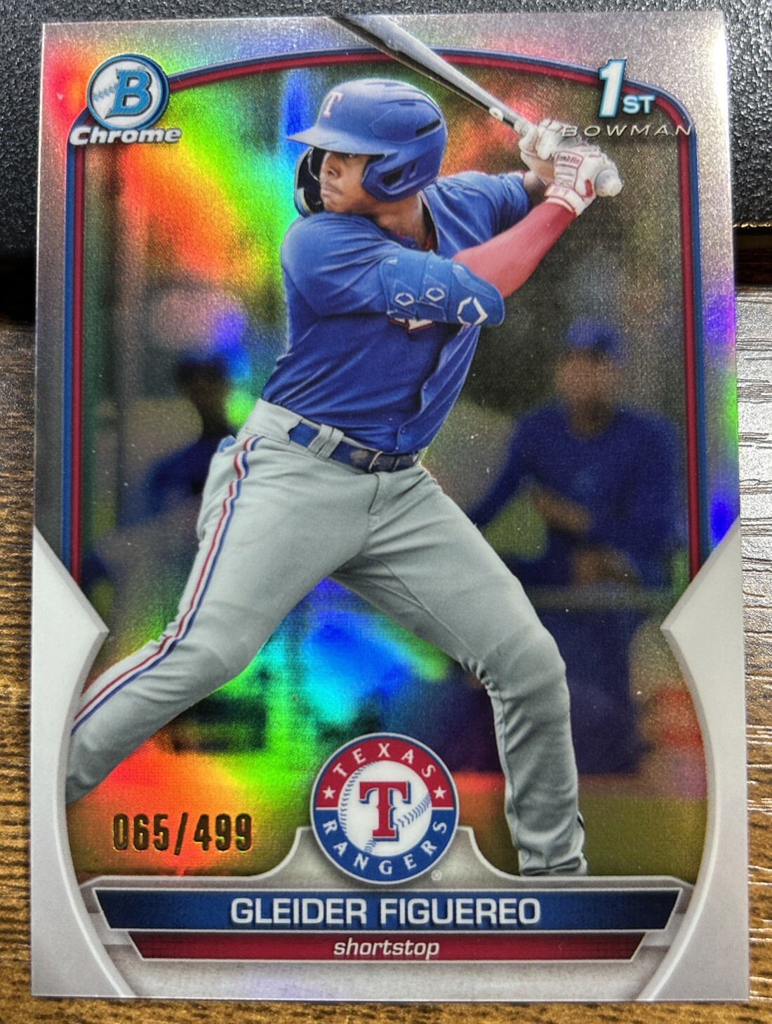 Gleider Figuereo 2023 Bowman Chrome Prospects Refractor /499 MLB Rangers #BCP-59
