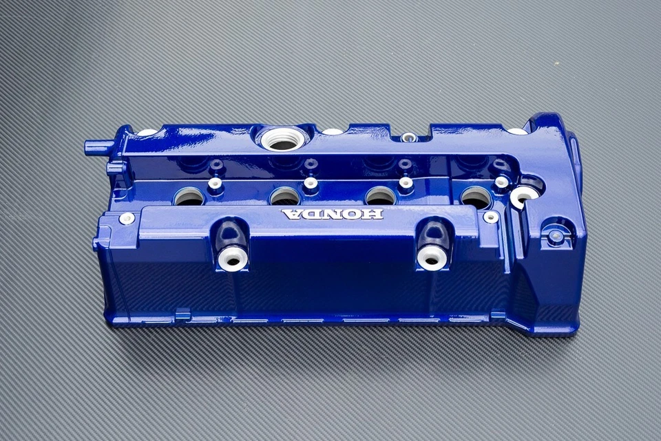Cubierta de válvula Honda K SERIES K24 K20 tipo r civic rsx recubierta de polvo azul metálico Foto 3 de 4