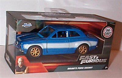 Fast & Furious Brians Ford Escort blau 1-32 Diecast Modell Neu Jada 97188 FF Box